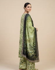 Azure Floral 3-Piece Stitched Summer Lawn Suit – Blue Floral Co-ord Set with Lace Detailing