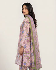 Premium Embroidered Printed Lawn 3-Piece Suit for Women – Soft Summer Lawn Shirt with Chiffon Dupatta and Matching Trouser | Semi-Formal Ladies Outfit
